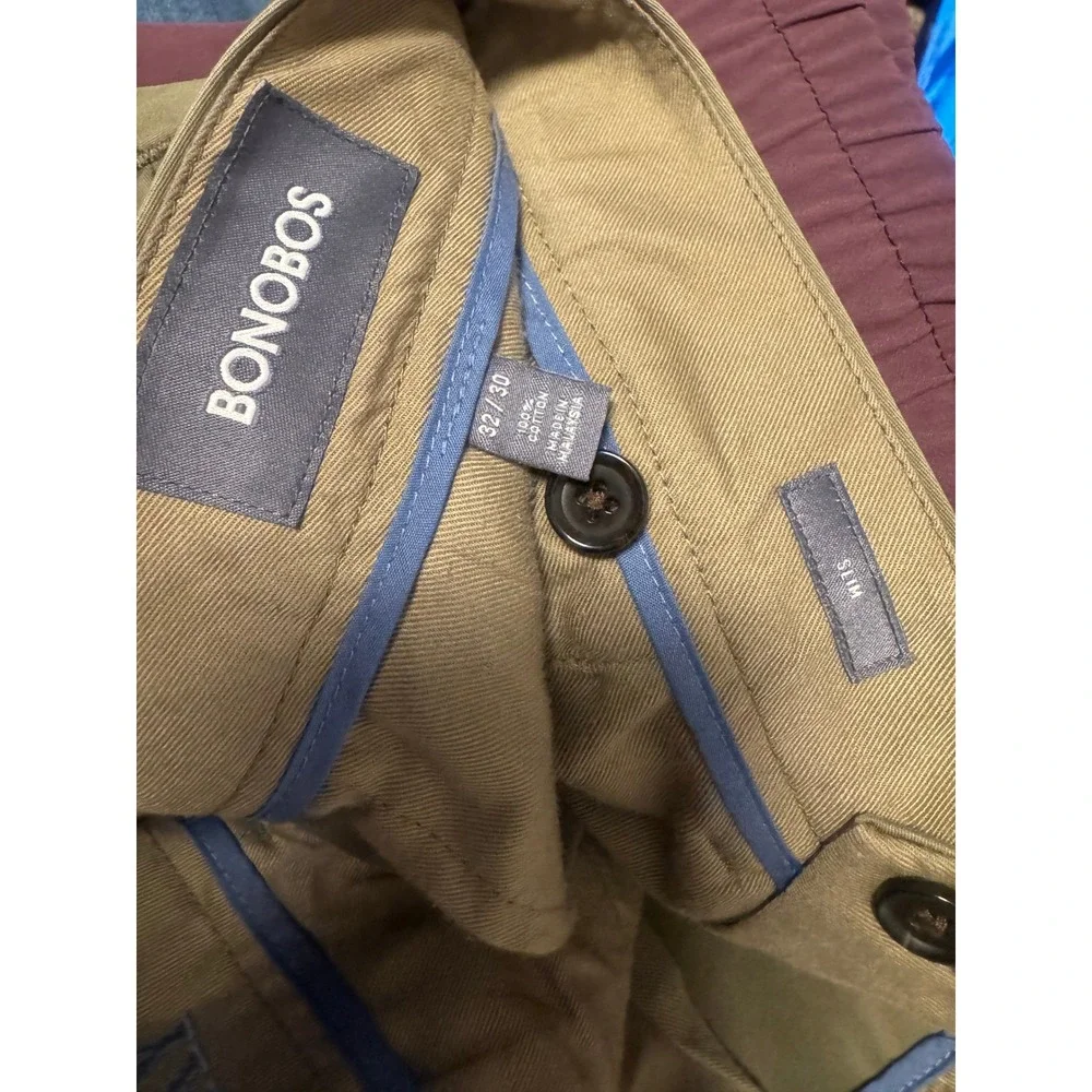 Bonobos Saturday Slim Fit Chino Pants Mens 32x30 Olive Brown Business Casual
